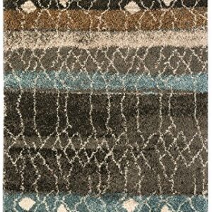 Mohawk Home Huxley Adobe Abstract Shag Area Rug, 5'x8', Brown/Beige