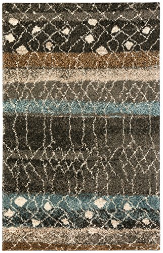 Mohawk Home Huxley Adobe Abstract Shag Area Rug, 5'x8', Brown/Beige