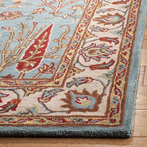 SAFAVIEH Heritage Collection 2'6" x 6' Blue/Ivory HG735A Handmade Traditional Oriental Premium Wool Runner Rug