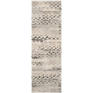 safavieh retro collection 8′ x 10′ cream/grey ret2136 modern abstract non-shedding living room bedroom dining home office area rug