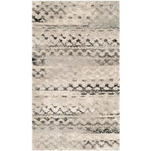 SAFAVIEH Retro Collection 8' x 10' Cream/Grey RET2136 Modern Abstract Non-Shedding Living Room Bedroom Dining Home Office Area Rug