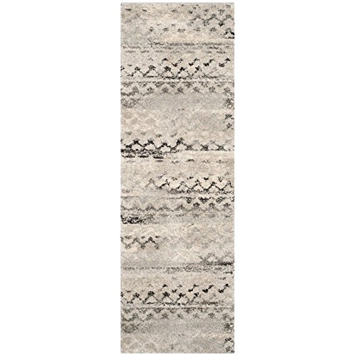 SAFAVIEH Retro Collection 8' x 10' Cream/Grey RET2136 Modern Abstract Non-Shedding Living Room Bedroom Dining Home Office Area Rug