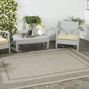 safavieh courtyard collection 6’7″ square beige/black cy8477 indoor/ outdoor waterproof easy-cleaning patio backyard mudroom area-rug