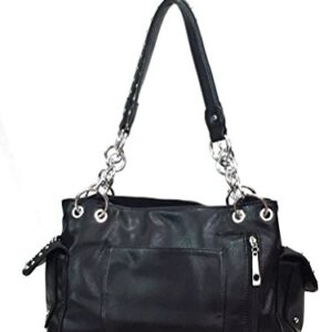 Zzfab Gem Studded Rhinestone Concealed and Carry Purse Black