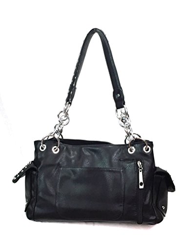 Zzfab Gem Studded Rhinestone Concealed and Carry Purse Black