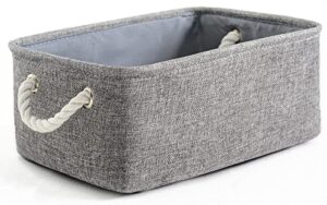 thewarmhome storage bins -small storage baskets for organizing shelves, fabric storage cubes closet organizer for home closet shelf nursery baby toy laundry organization, grey decorative gift basket