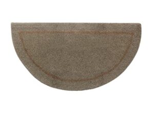 cotton craft pure wool fireplace rug – half moon hearth area rug carpet – fire resistant hand-tufted fireplace mat – entryway cabin kitchen anti fatigue half round accent rug – 22 x 44 – natural tan