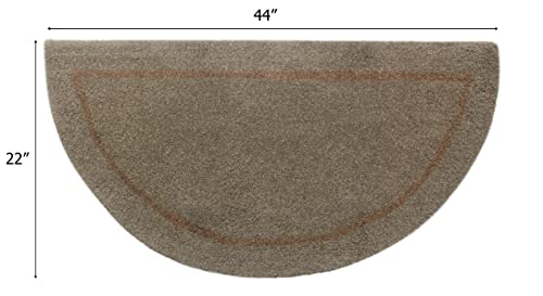 COTTON CRAFT Pure Wool Fireplace Rug - Half Moon Hearth Area Rug Carpet - Fire Resistant Hand-Tufted Fireplace Mat - Entryway Cabin Kitchen Anti Fatigue Half Round Accent Rug - 22 X 44 - Natural Tan