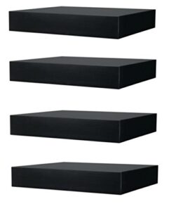 ikea floating wall lack shelf, pack of 4, size: l: 11 3/4″ x d: 10 1/4″ x h: 2″, black