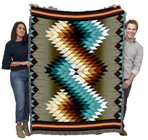 pure country weavers whirlwind smoke blanket – southwest native american inspired – gift tapestry throw woven from cotton – made in the usa (72×54)