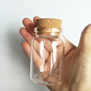 luo house 3pcs 80ml small glass bottles vials jars glass with cork stopper storage bottle 80ml 47x70mm(1.85×2.75inch)