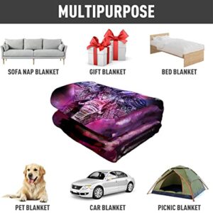 Throw Blankets Fleece Blanket for Sofa Bed Mandala Elephant India Style Galaxy Nebula Book 60" x 80"