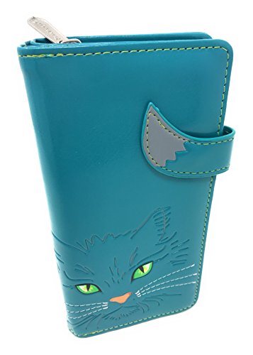 Shag Wear Large Women's Wallet Green Eyes Kitty