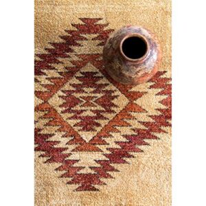 nuLOOM Margene Tribal Diamond Area Rug, 8 ft x 10 ft, Beige