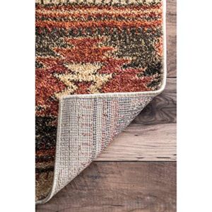 nuLOOM Margene Tribal Diamond Area Rug, 8 ft x 10 ft, Beige