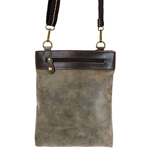 Chala Gemini Vegan Leather Crossbody Bag "Owl" Stone Gray