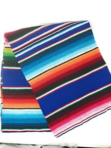 mexitems large authentic mexican blankets serape blanket 84″ x 60″ (pick your color) pattern might vary slightly (royal blue) zarape