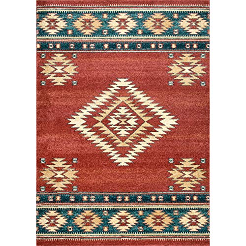 nuLOOM Margene Tribal Diamond Area Rug, 4' x 6', Red