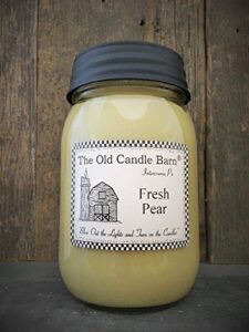 fresh pear 16 oz jar candle – made in the usa – blow out the light and turn on the candles!