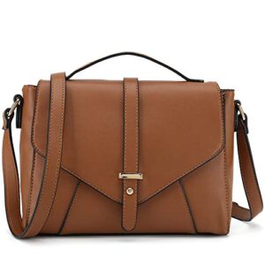 ladies designer purses cross body handbags trendy bags for women shoulder bags (brown)