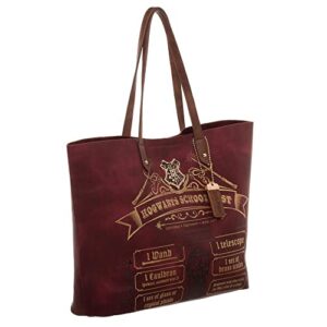 Harry Potter Hogwarts School List Ladies Juniors Burgundy Tote Bag