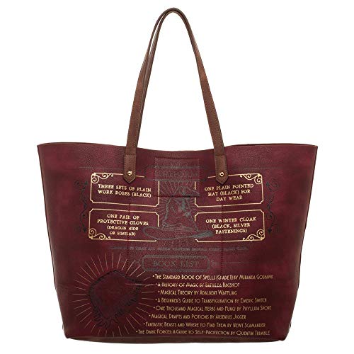 Harry Potter Hogwarts School List Ladies Juniors Burgundy Tote Bag