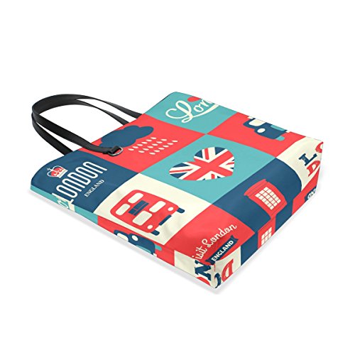 ALAZA London British Flag Tote Bag Purse Handbag for Women Girls