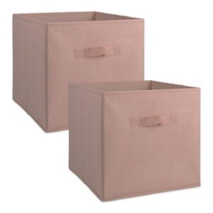 dii non woven fabric storage bin collection collapsible organizer cube, small set, 13x13x13″, millennial pink, 2 count