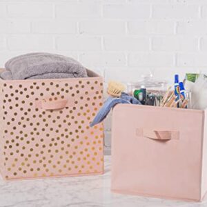 DII Non Woven Fabric Storage Bin Collection Collapsible Organizer Cube, Small Set, 13x13x13", Millennial Pink, 2 Count