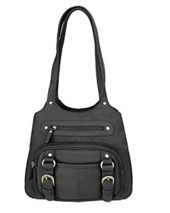 roma leathers gun concealment purse – cowhide leather – black