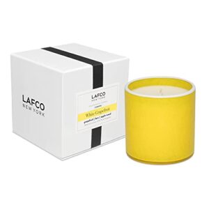 lafco new york classic candle, white grapefruit – 6.5 oz – 50-hour burn time – reusable, hand blown glass vessel – made in the usa