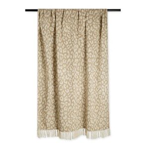 DII Bold Eclectic Leopard Woven Throw, 50x60, Tan with White Spots