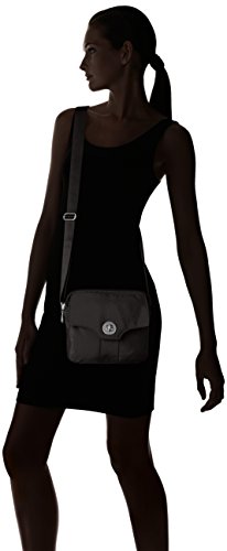 High Rise Silver Shoulder Bag, Black, One Size