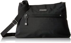 baggallini womens all around crossbody, black with sand lining, one size