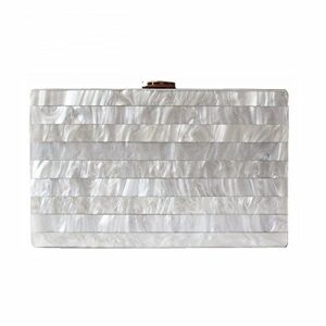 dirmmis brand fashion woman evening bags new marble solid party clutch elegant wedding wallet luxury acrylic handbag, white