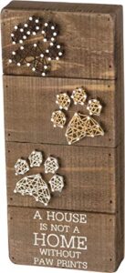 primitives by kathy string art box sign, 5″ x 12″, a house is not a home without paw prints
