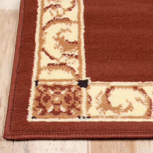 Superior Elegant Medallion Collection 5' x 8' Area Rug, Attractive Rug with Jute Backing, Durable and Beautiful Woven Structure, Floral Medallion Rug with Broad Border - Toffee