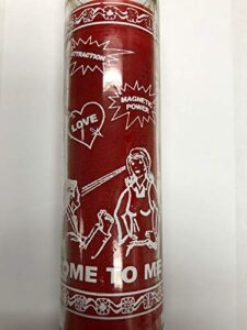 come to me red unscented candle in glass silkscreen (ven a mi)
