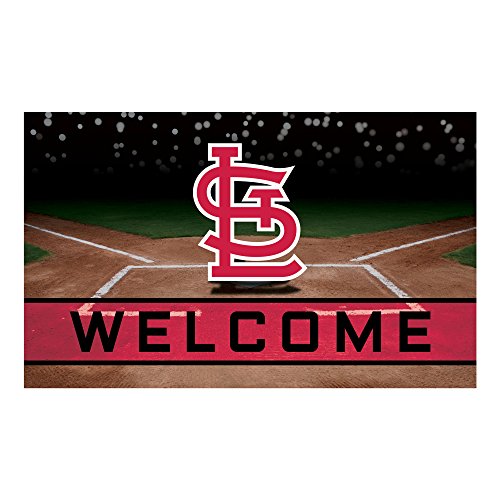 FANMATS 21934 Team Color Crumb Rubber St. Louis Cardinals Door Mat, 1 Pack