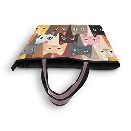 Cat Tote Bag with Zipper,Cat Tote Bag for Women,Cat Tote Purse Cat Handbag L