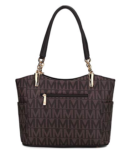 Mia K Collection Shoulder Handbag for Women: Vegan Leather Satchel-Tote Bag, Top-Handle Purse, Ladies Pocketbook Black