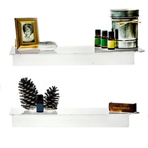 sourceone.org source one deluxe 12, 16 & 24 inch clear acrylic floating wall mount shelves, sold in sets of two (16 inch)