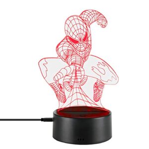 e-lec 3d night lamp optical novelty illusion led light smart touch dimmer lights 7 color changing bedroom home decoration visual rgb gradient table lamps for kids gift spiderman toys