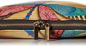 Anna by Anuschka womens Hand Painted Women's Extendable Anna Anuschka Women s Leather Expandable Crossbody Dancing Dragonfly, Dancing Dragonfly, One Size US