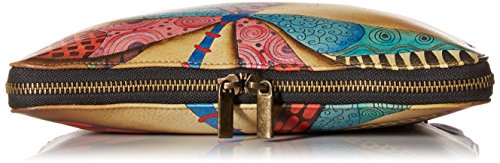 Anna by Anuschka womens Hand Painted Women's Extendable Anna Anuschka Women s Leather Expandable Crossbody Dancing Dragonfly, Dancing Dragonfly, One Size US