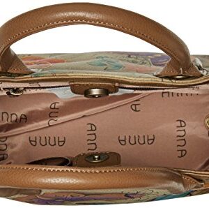 Anna by Anuschka Women’s Hand Painted Genuine Leather Small Convertible Tote - Floral Paradise Tan