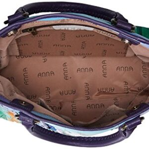 Anna by Anuschka Hand Painted Leather Women's Large Tote, Midnight Peacock