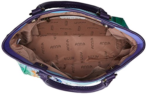 Anna by Anuschka Hand Painted Leather Women's Large Tote, Midnight Peacock