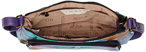 Anna by Anuschka womens Crossbody Organizer Bag - Genuine Leather, Tropical Safari, One Size US