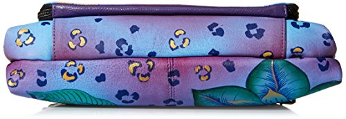 Anna by Anuschka womens Crossbody Organizer Bag - Genuine Leather, Tropical Safari, One Size US